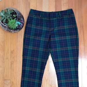 Blue, green, and pink plaid merona trousers